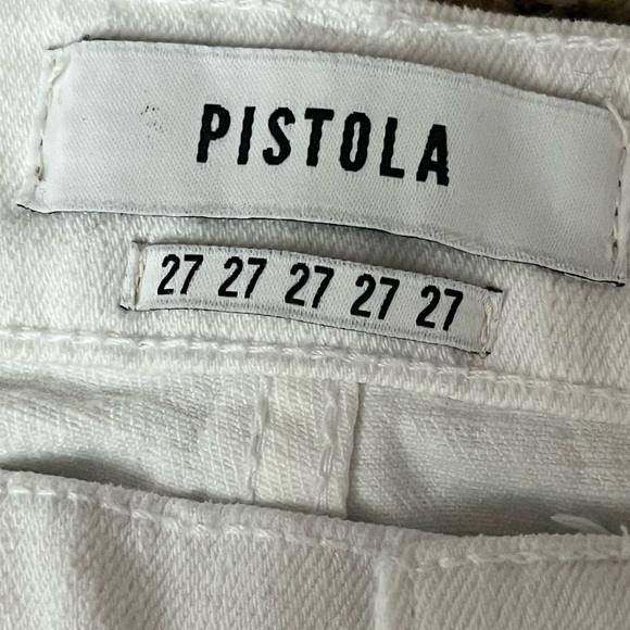 Pistola Mason Slim Boyfriend Jeans Women’s 27 White Ivory Distressed Mid Rise - Picture 10 of 12